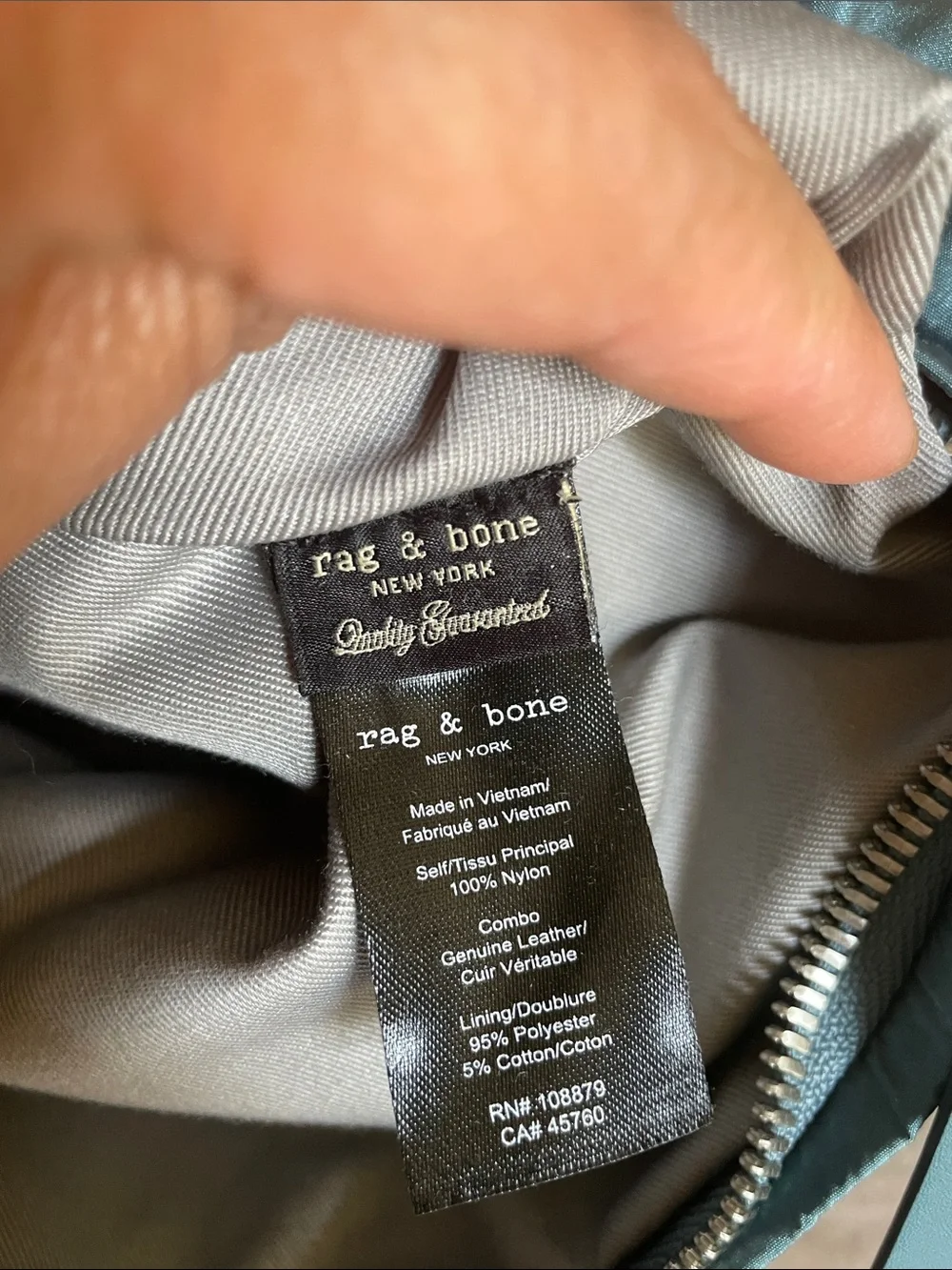 rag & bone  Spire Nylon Shoulder Hobo Bag Teal color